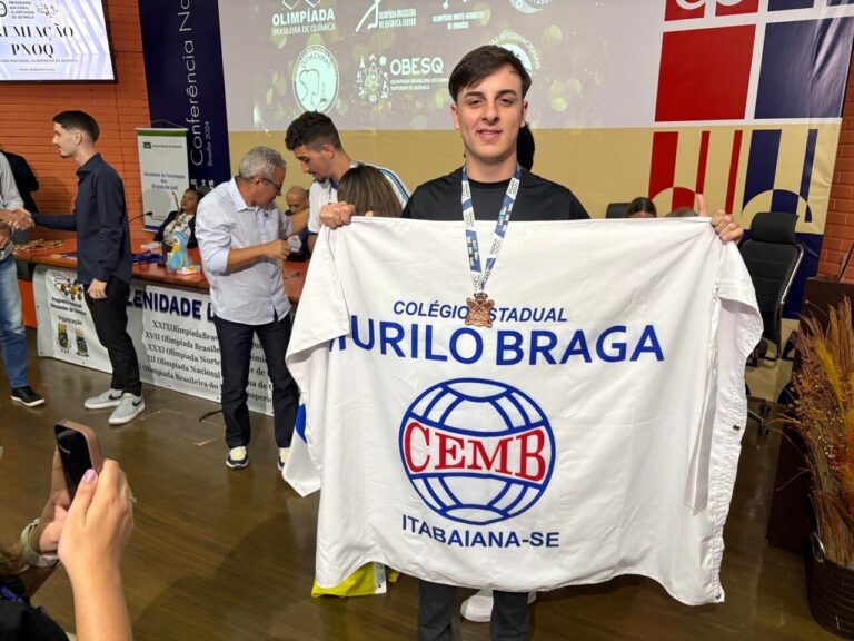 Aluno do Colégio Estadual Murilo Braga conquista medalha de Bronze em Olimpíada Brasileira de Química
