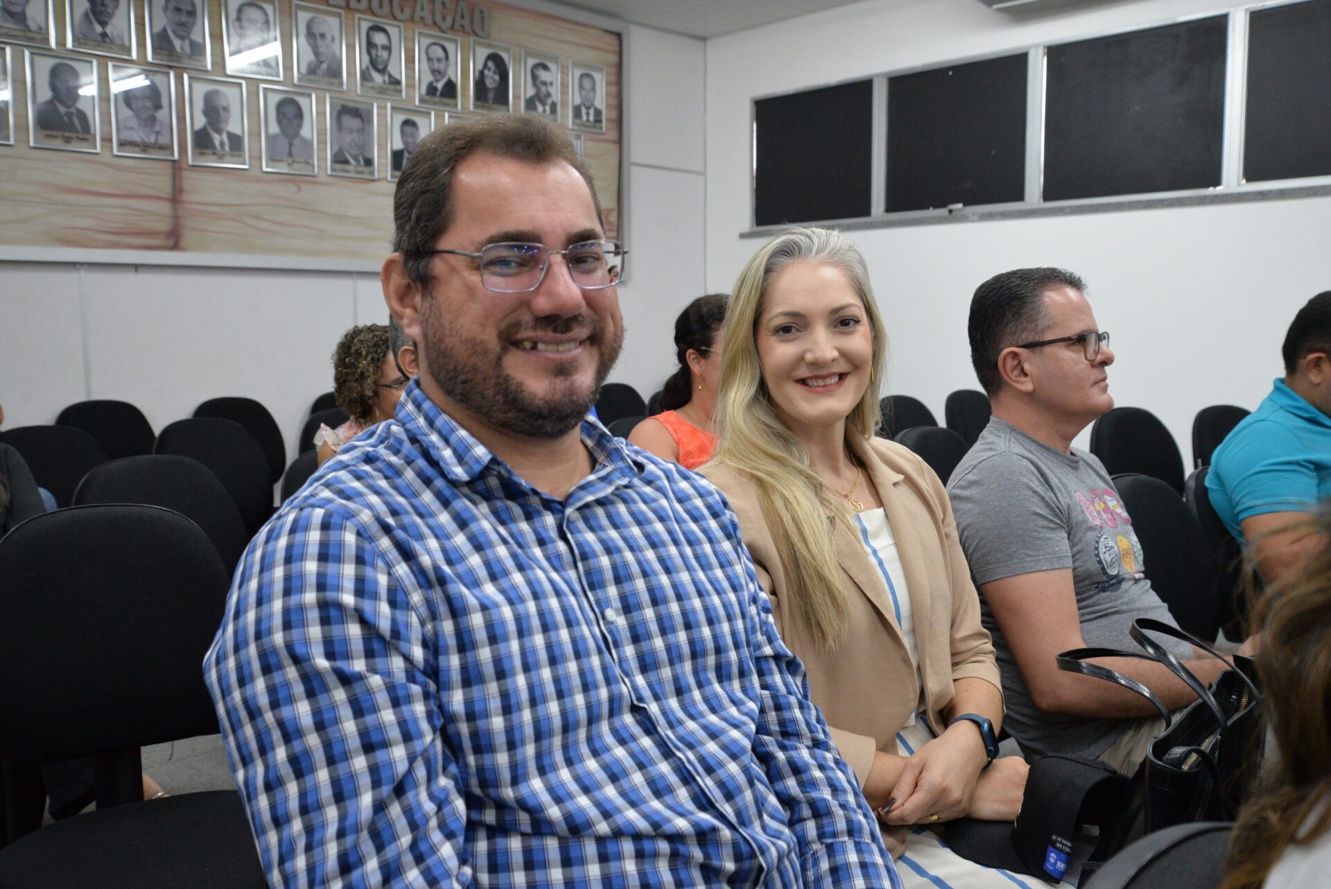 Presidente e vice-presidente da Undime/Se, João Luiz e Perla Reboiras